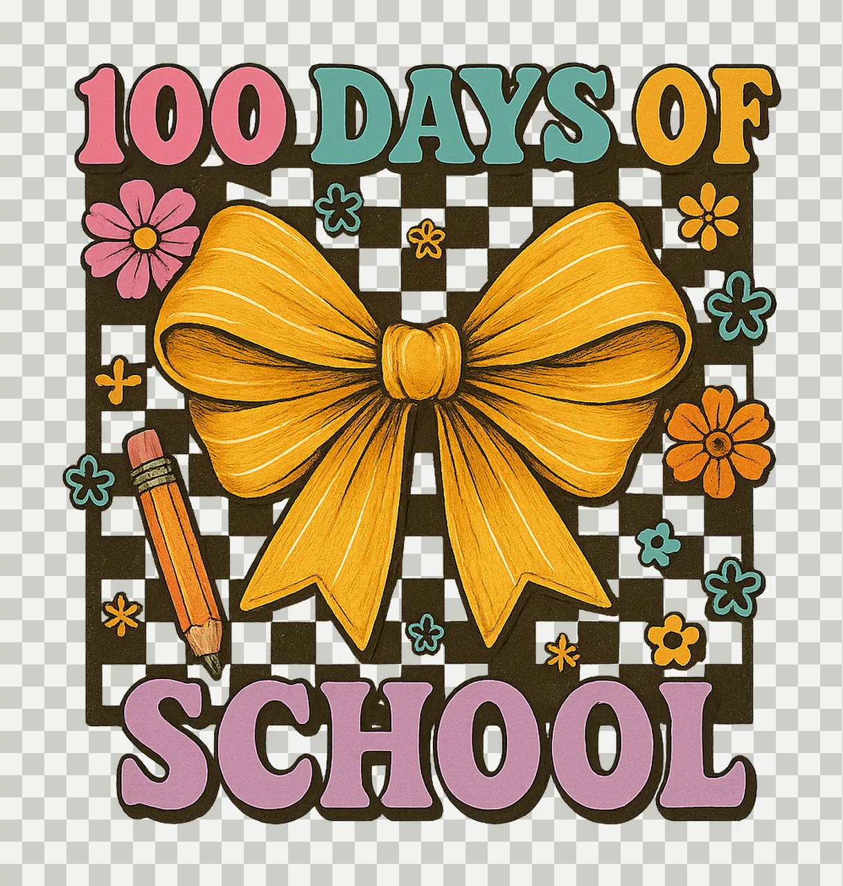 100 Days of School Groovy Retro Teacher Design Sublimation transparency and detail preview thumbnail