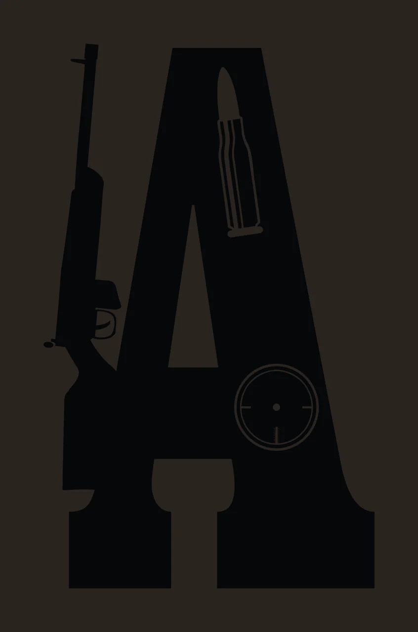 Gun Alphabet Character 27 scalable logo design icon contrast preview thumbnail