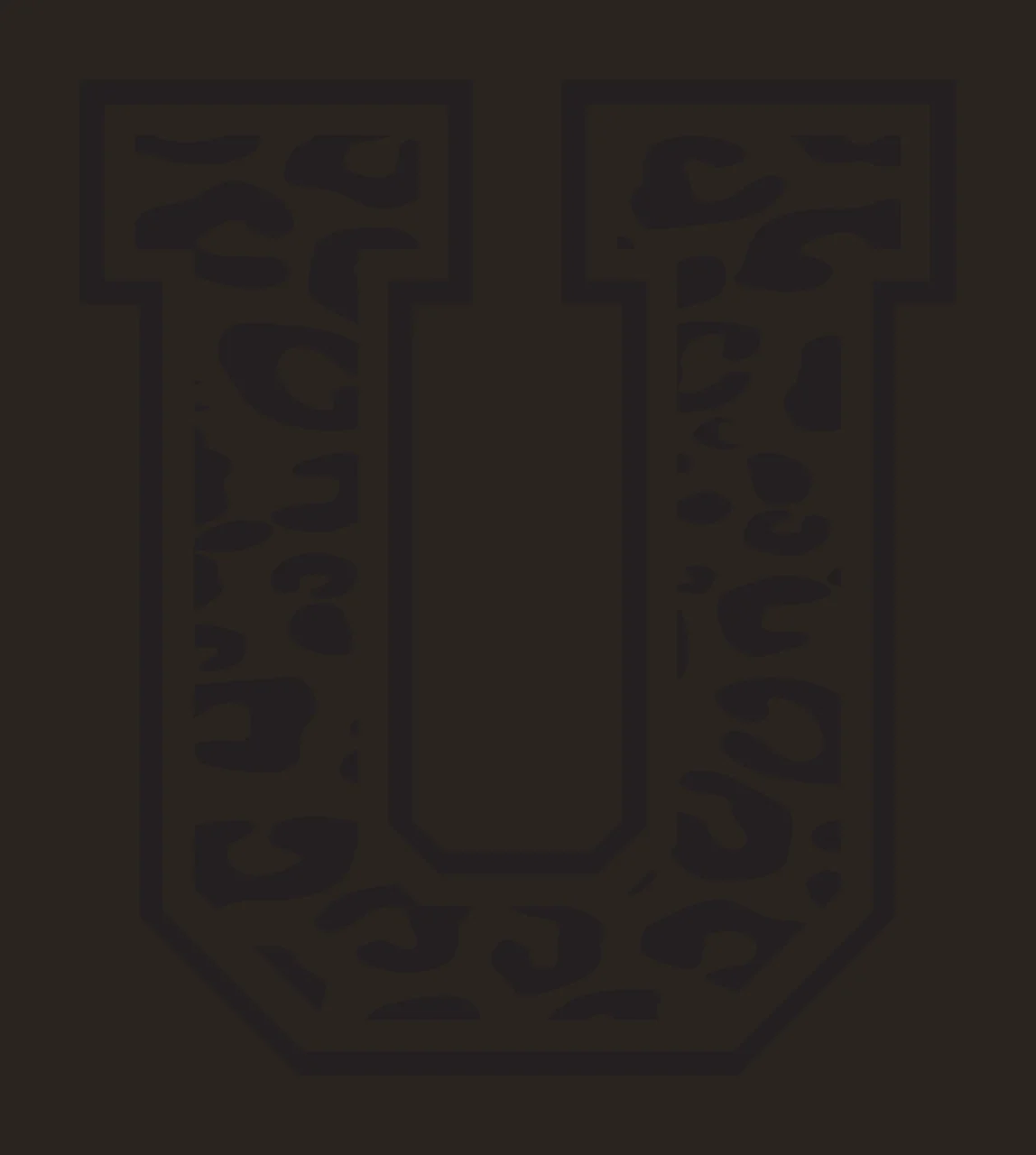 Can Glass Wrap U Animal Print Letter contrast preview thumbnail