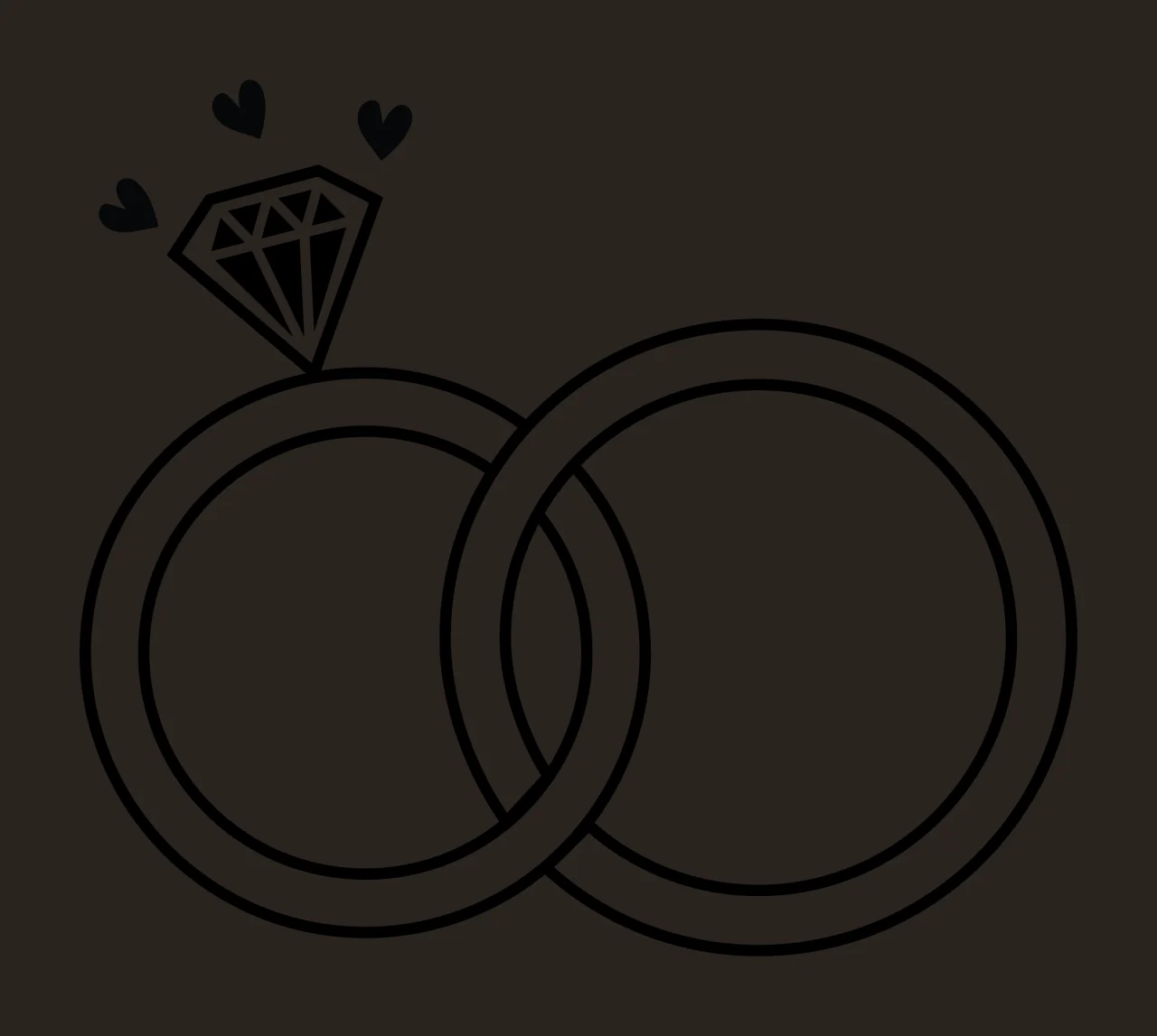 Wedding Rings With Diamond And Hearts In Black contrast preview thumbnail