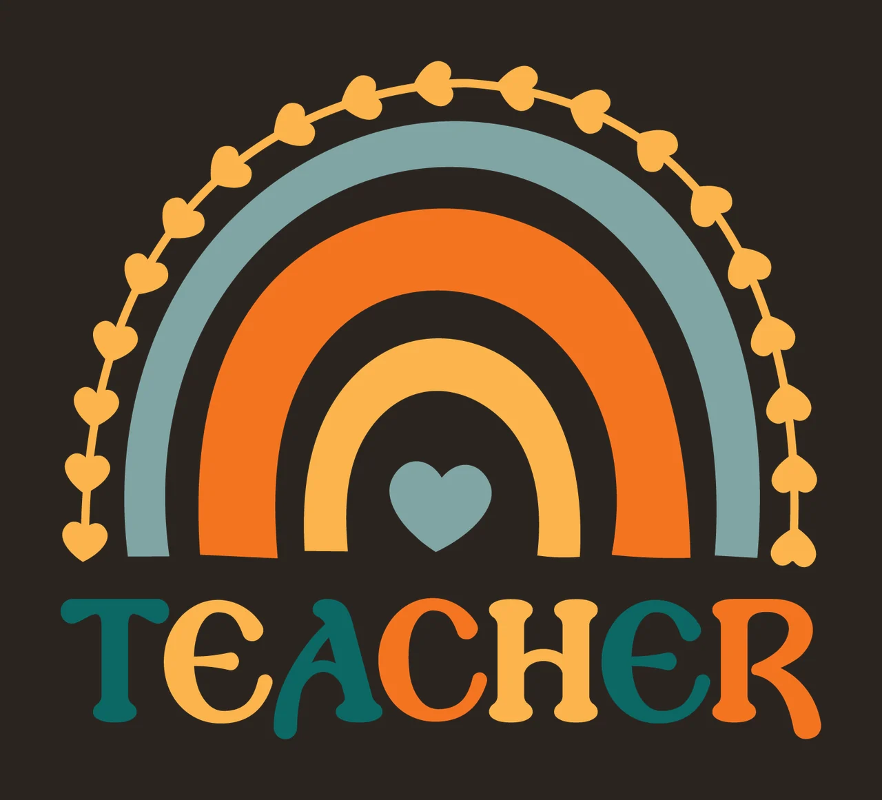 Can Glass Wrap Teacher Rainbow With Hearts Design contrast preview thumbnail