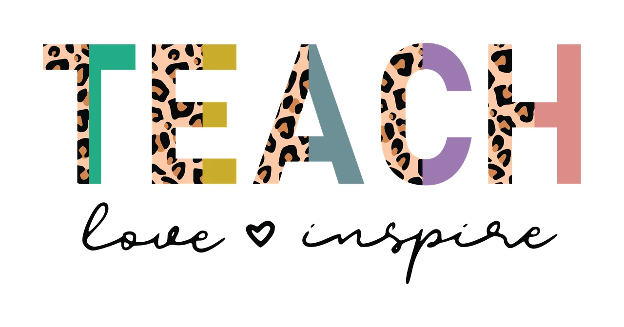 Teach Love Inspire Black Text With Small Heart display symbol