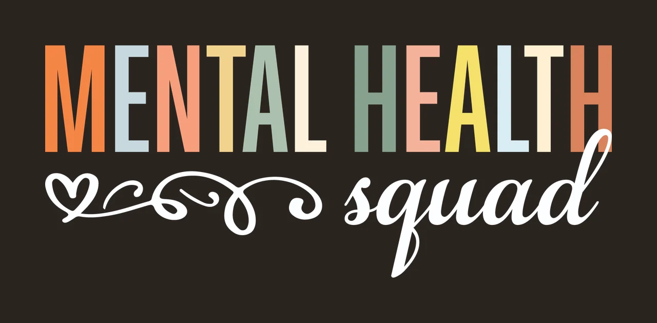 Mental Health Squad Text Phrase With Heart contrast preview thumbnail
