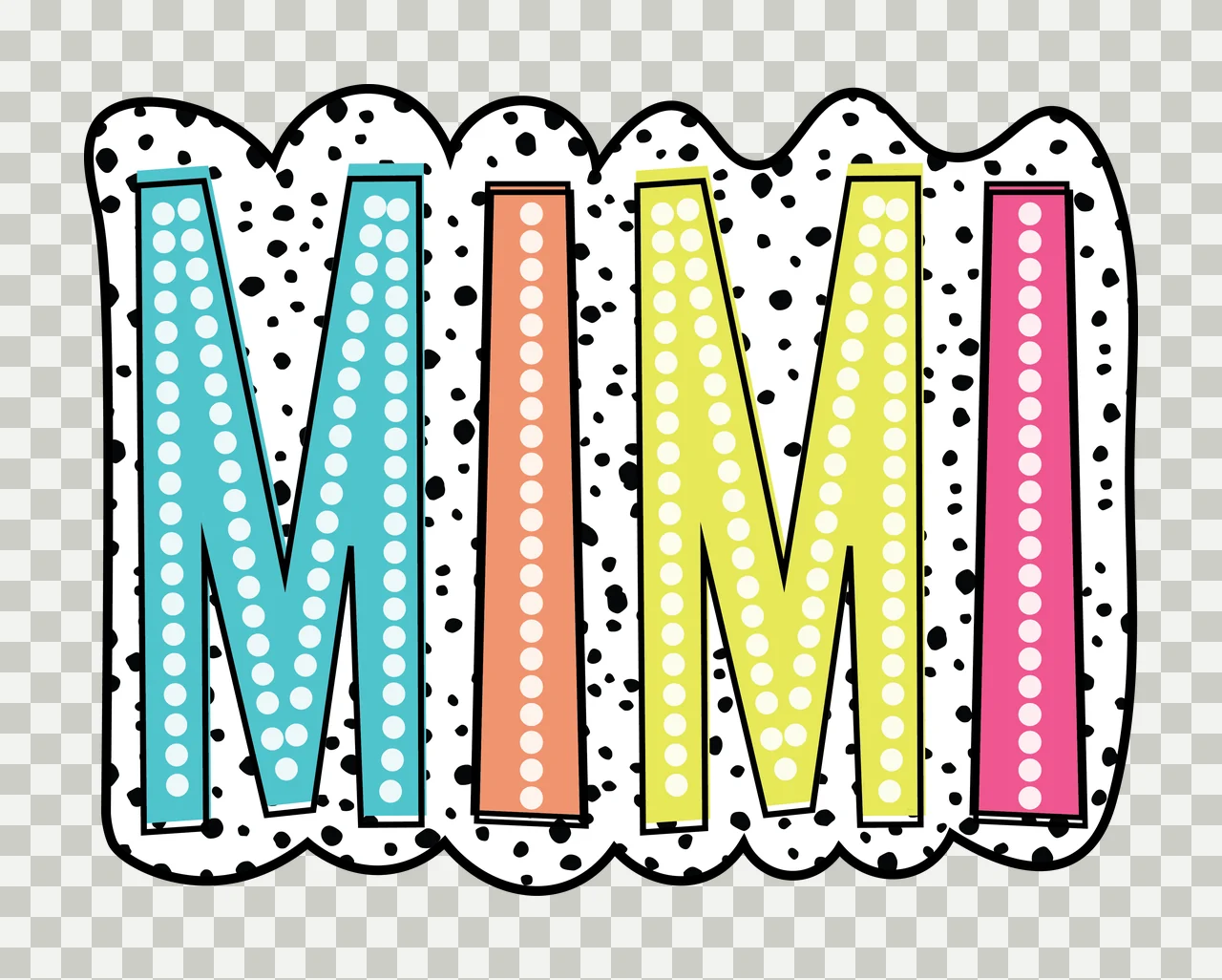 Simple Scalloped Black Rectangular Label Shape border graphic flat transparency and detail preview thumbnail