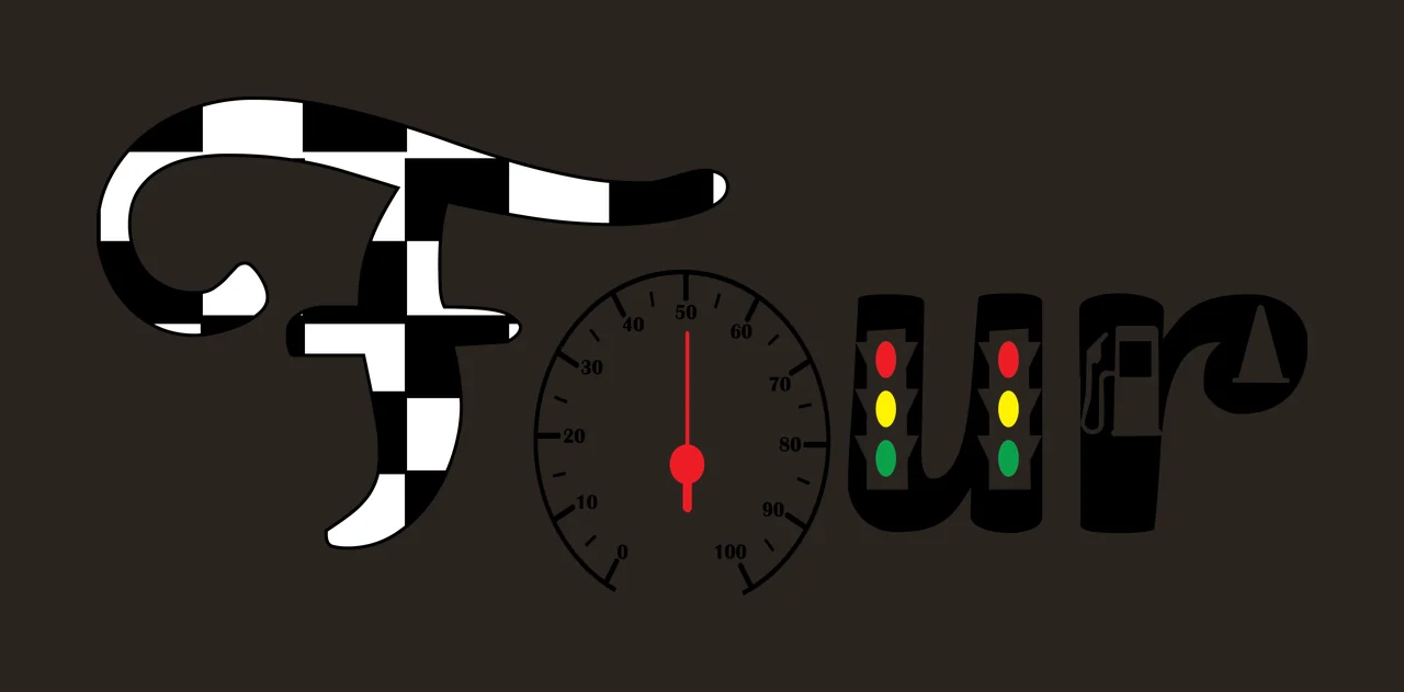Four Black Text With Gauge Traffic Light display pump white contrast preview thumbnail