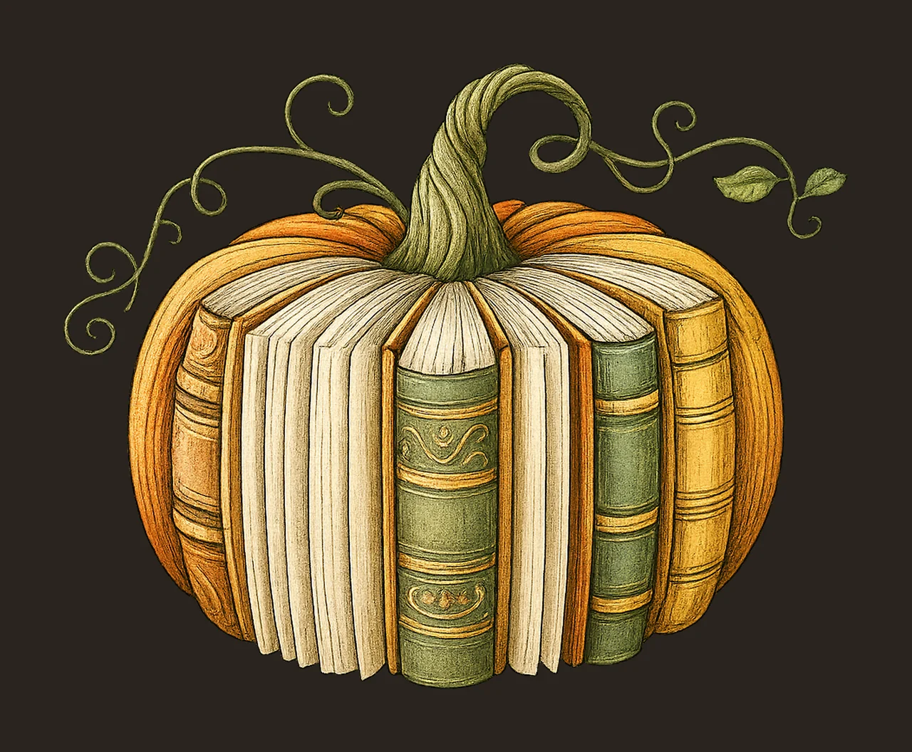 Fall Book Pumpkin Autumn Reading Design Cozy Book Lover Gift contrast preview thumbnail