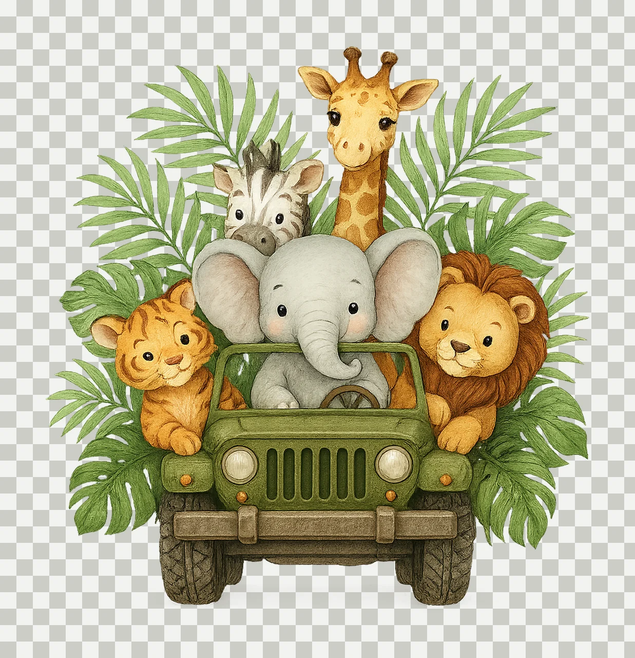 Safari Animals Baby Shower shirt Transfer Jungle Baby transparency and detail preview thumbnail