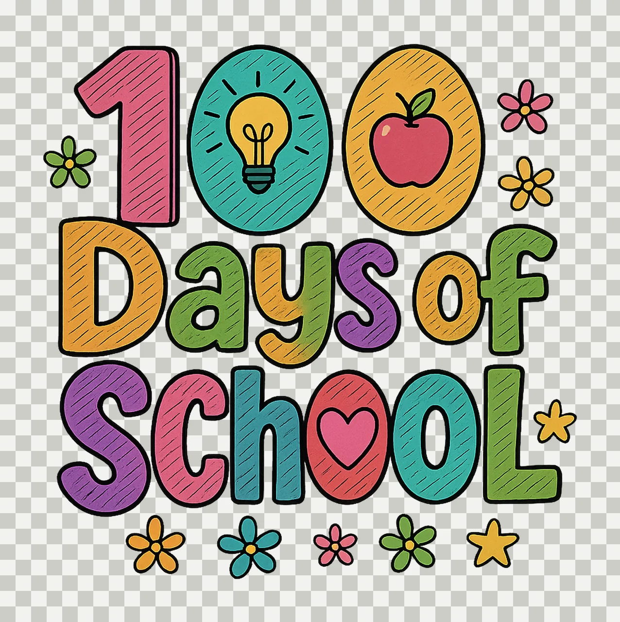 Preppy Teacher 100 Days School 100 Day School Shirt Design transparency and detail preview thumbnail