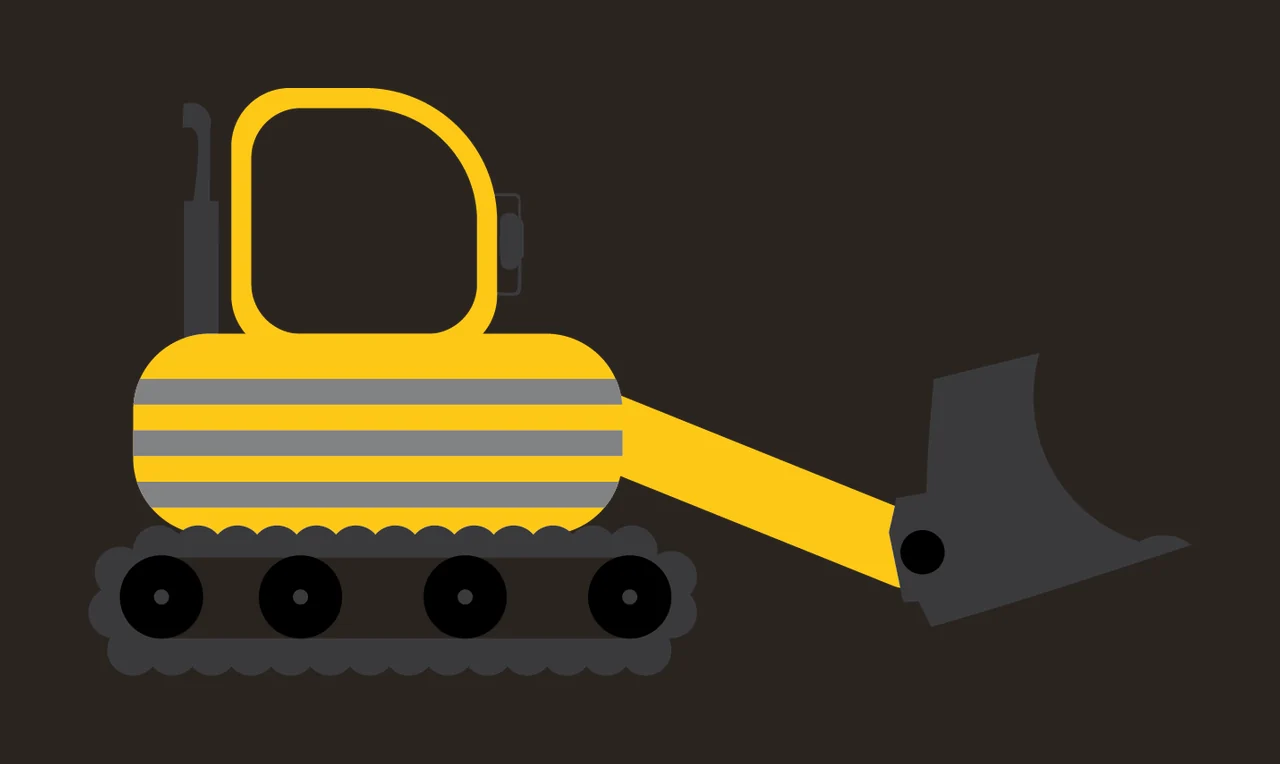 Construction Black Silhouette Of A Crawler Bulldozer Side minimalist contrast preview thumbnail