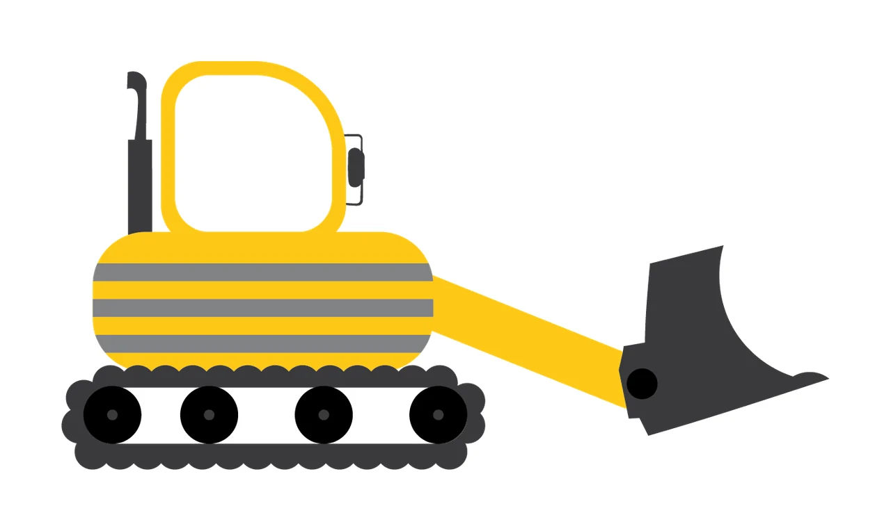Construction Black Silhouette Of A Crawler Bulldozer Side minimalist