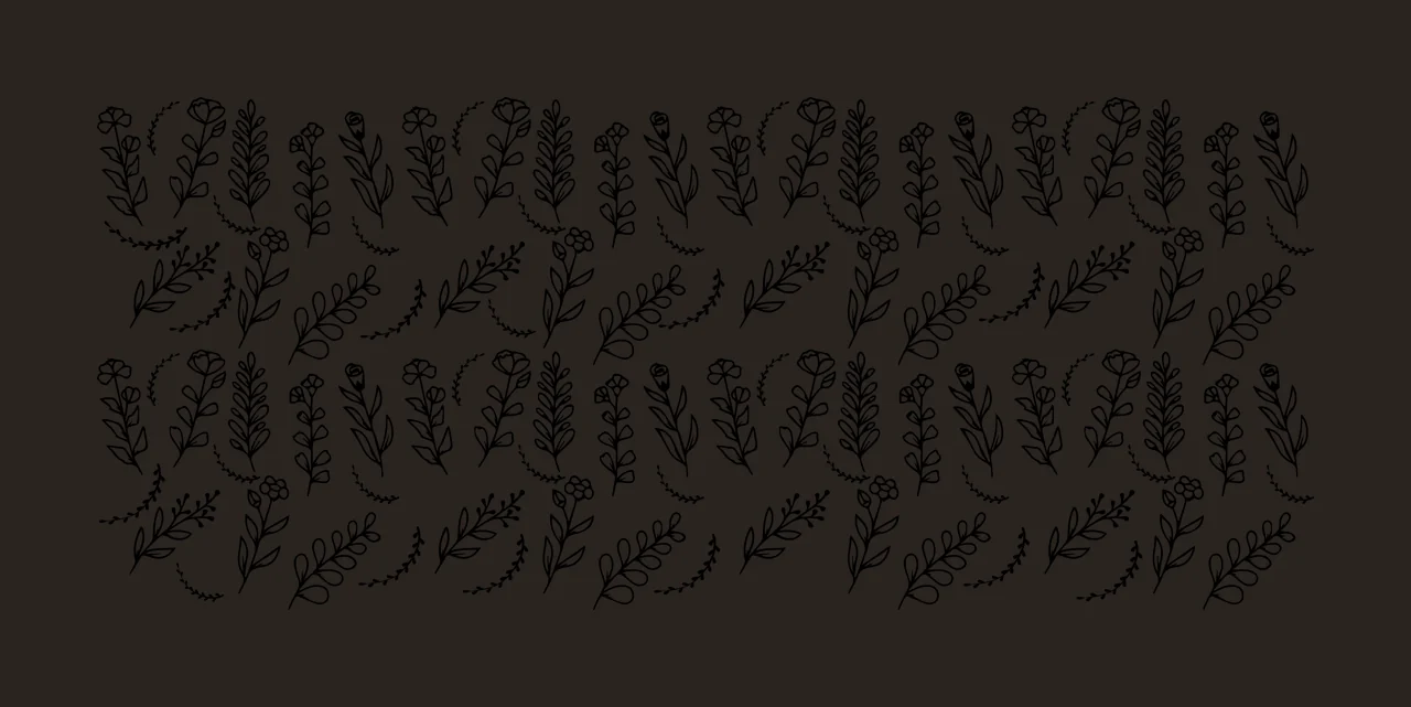 Can Glass Wrap Repeating Floral Branch Line Drawing flowers contrast preview thumbnail