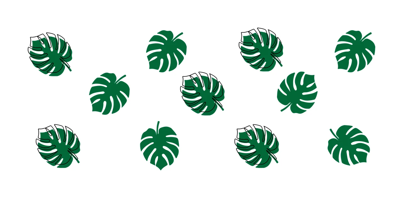 Can Glass Wrap Pattern Of Split Tropical Leaves botanical element