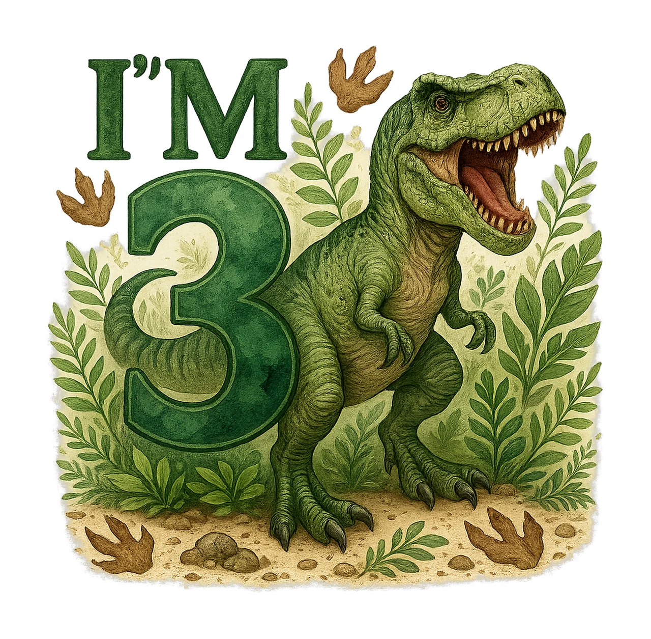 Rex Dinosaur 3rd Birthday Dino Sublimation Trex Toddler