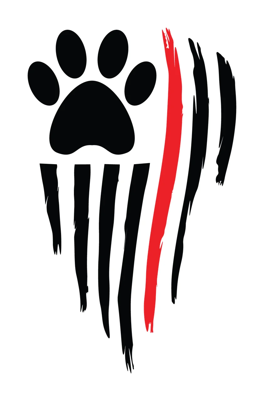 Can Glass Wrap Paw Print With Red Line
