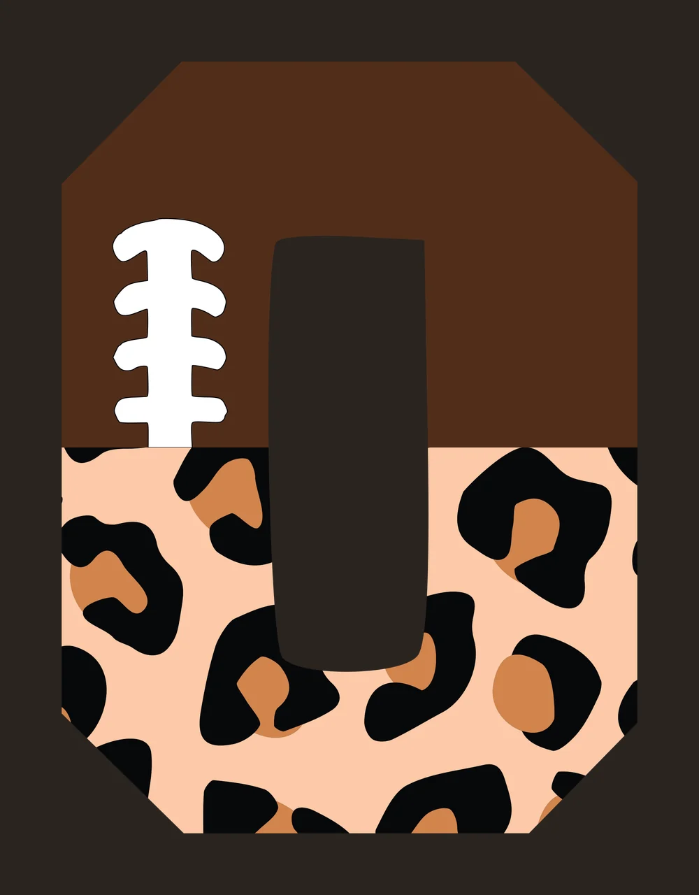 Football Font Half Leopard Character 18 american gridiron touchdown contrast preview thumbnail