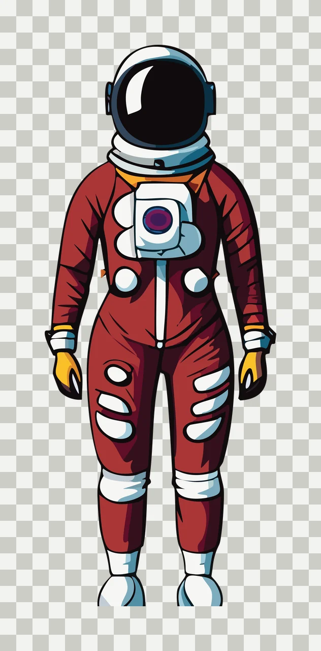 Space Astronaut Suit Silhouette Standing Forward helmet black transparency and detail preview thumbnail