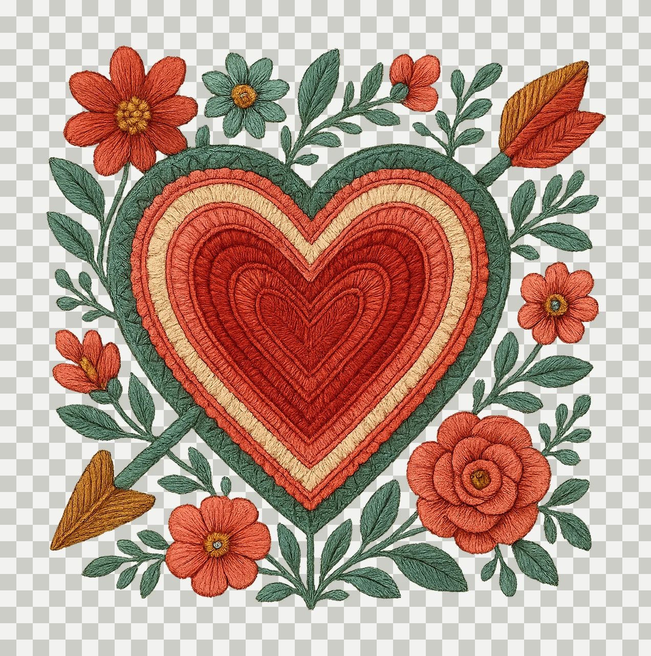 Chenille Heart Yarn XOXO Patchwork Design Trendy Valentine transparency and detail preview thumbnail