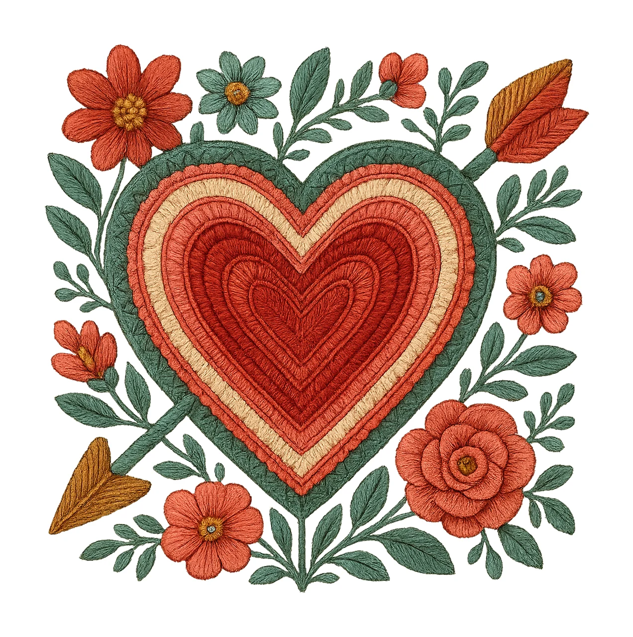 Chenille Heart Yarn XOXO Patchwork Design Trendy Valentine