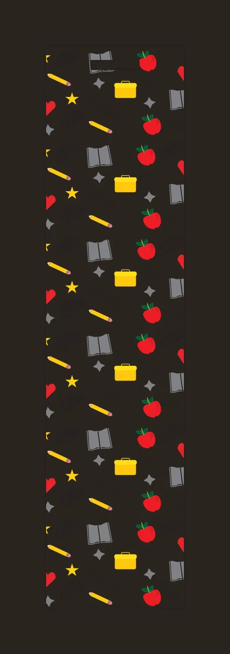 School Supplies Icons Vertical Pattern apple ruler pencil book contrast preview thumbnail