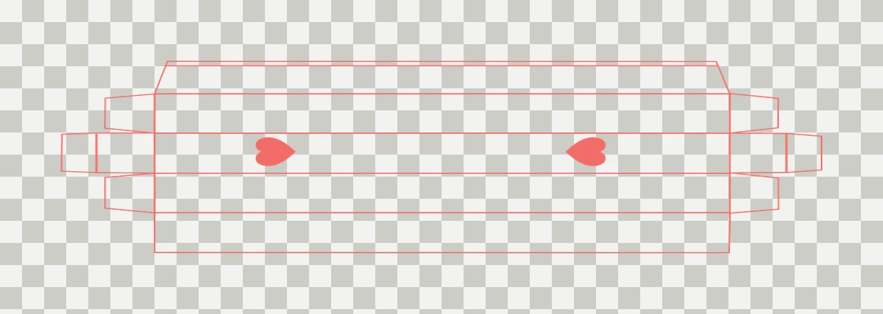 Simple Line Art Heart Box lines minimalist black white plain transparency and detail preview thumbnail