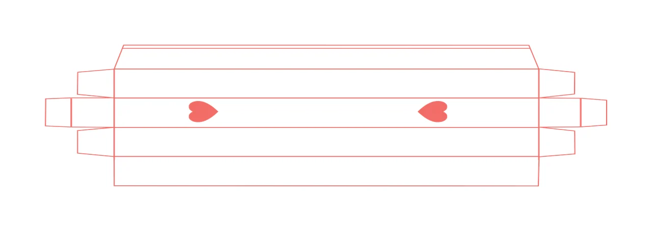 Simple Line Art Heart Box lines minimalist black white plain