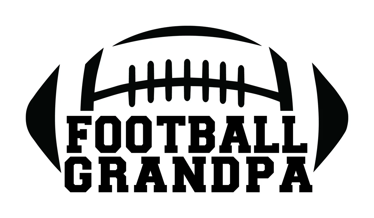 Football Grandpa Black Icon With The Text Underneath iconography