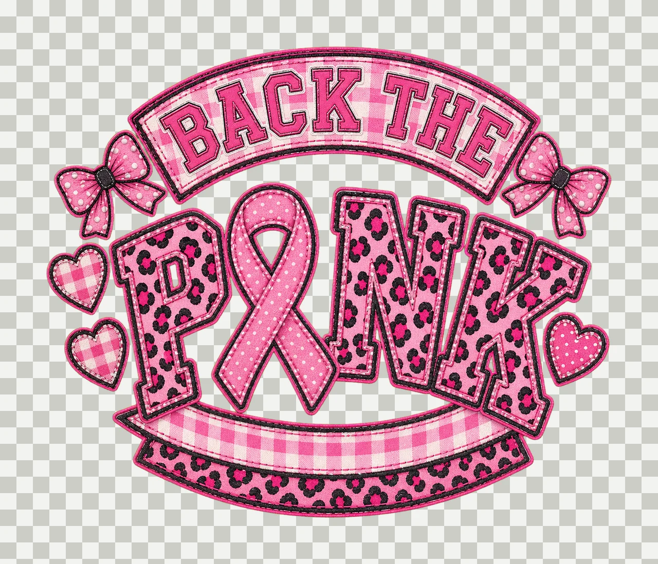 Breast Cancer Fight Cancer Sublimation Design Variation D transparency and detail preview thumbnail