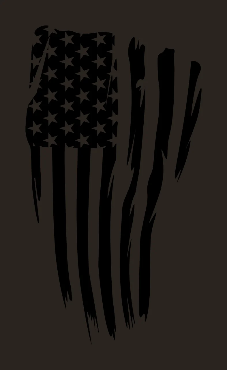 Black Flag Distressed With Stars And Vertical Stripes waving contrast preview thumbnail