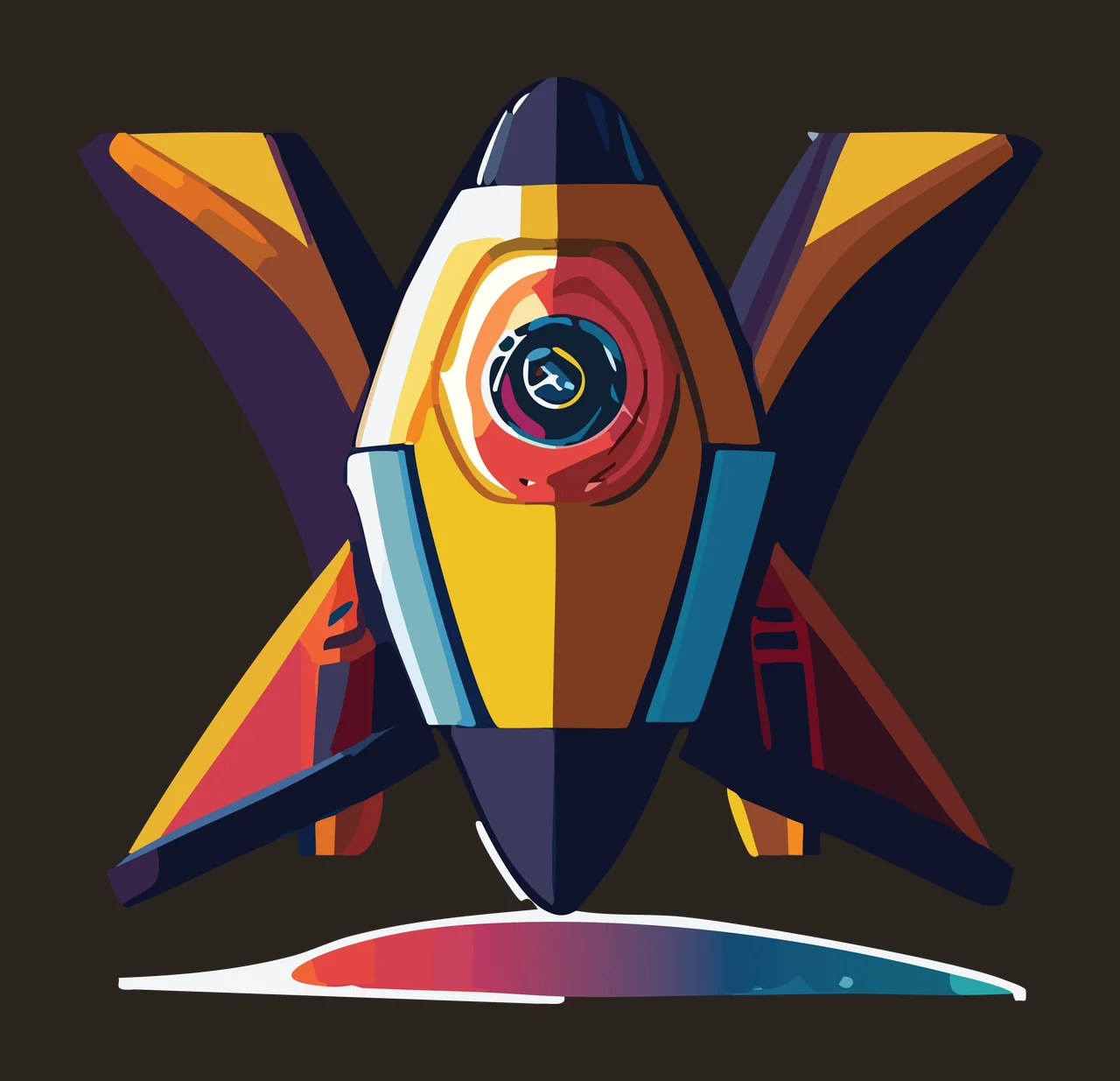 Abstract Mechanical Shape With Outline lines geometric forms contrast preview thumbnail