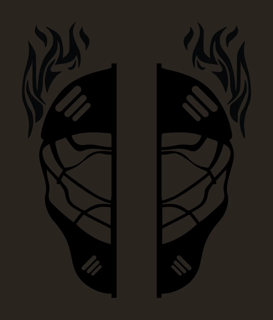 Mask With Protective And Graphics In Black contrast preview thumbnail