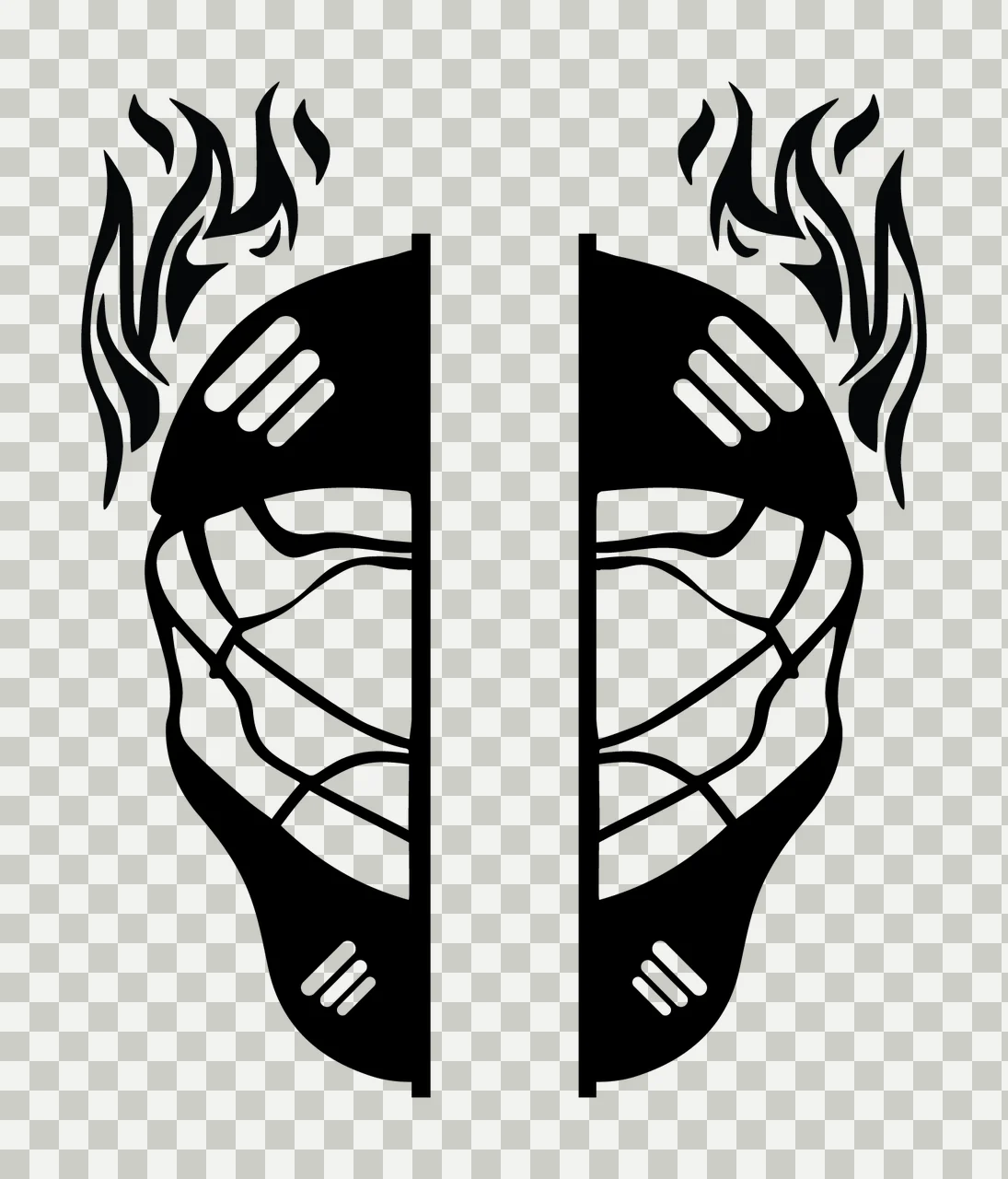 Mask With Protective And Graphics In Black transparency and detail preview thumbnail