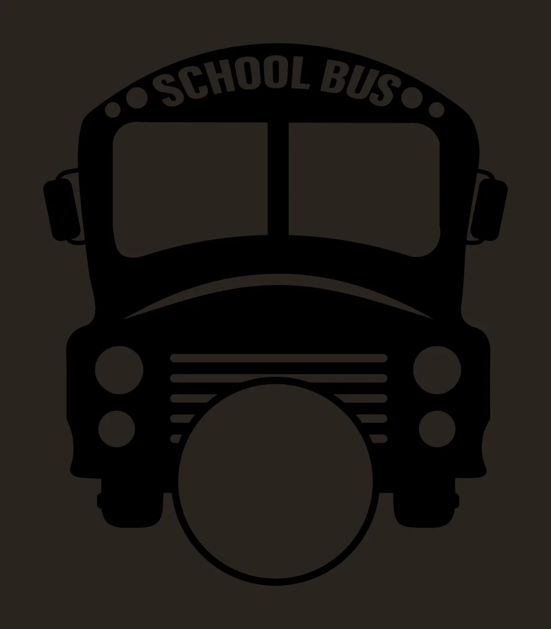 School Bus Centered With Circle And Windows contrast preview thumbnail
