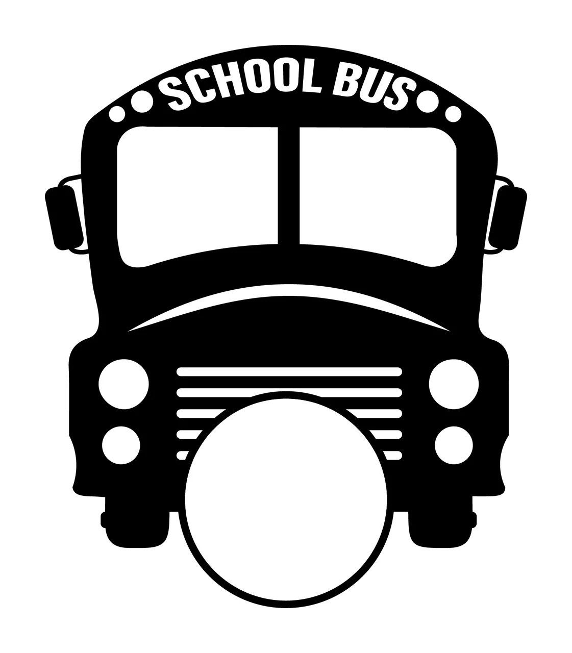 School Bus Centered With Circle And Windows
