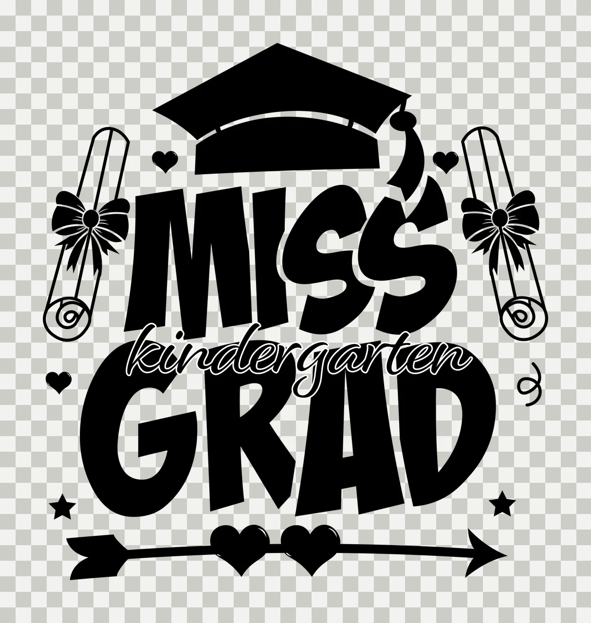 Miss Cap And Scroll Silhouette graduation scrolls hearts stars transparency and detail preview thumbnail