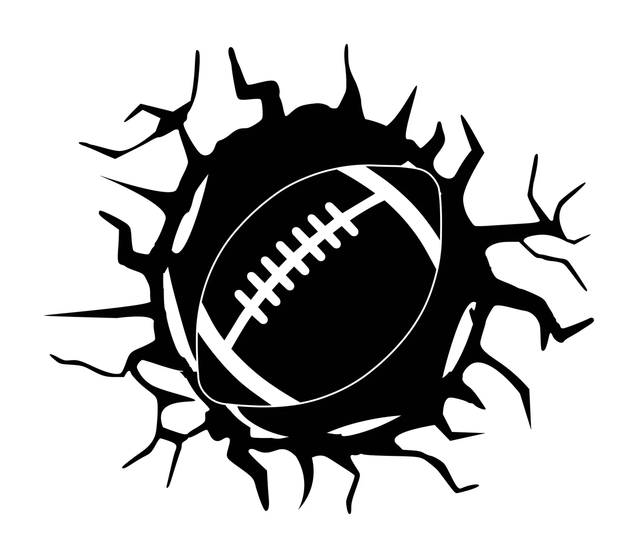 Circular Hole With Jagged Cracks In Black cracked cracking