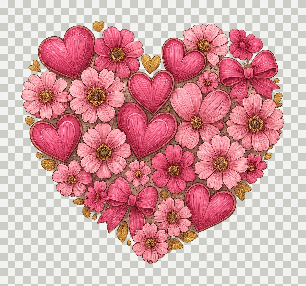 Valentine Day Heart Brushstroke Coquette Valentine Design transparency and detail preview thumbnail