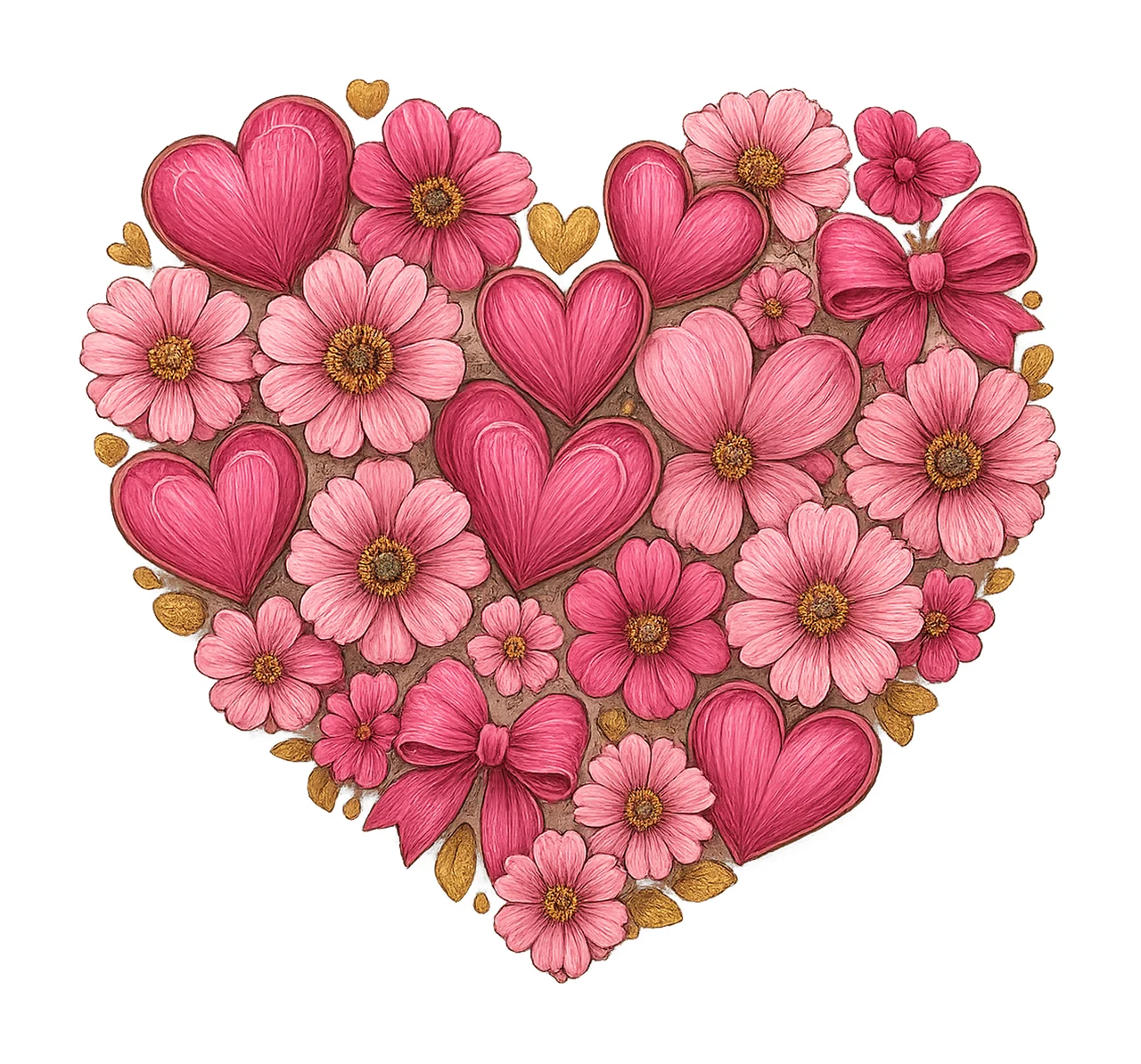 Valentine Day Heart Brushstroke Coquette Valentine Design