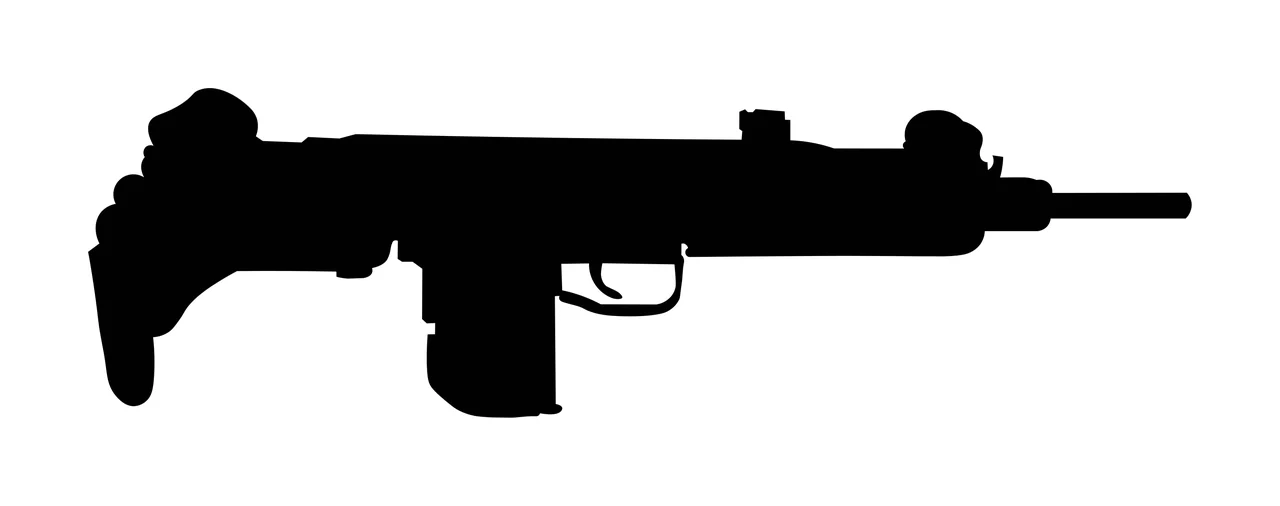 Black Silhouette Of A Firearm trigger barrel stock weapon object