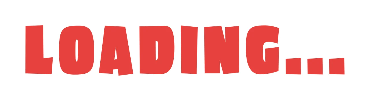 Loading Bold Black Capital Letters dots typography white plain