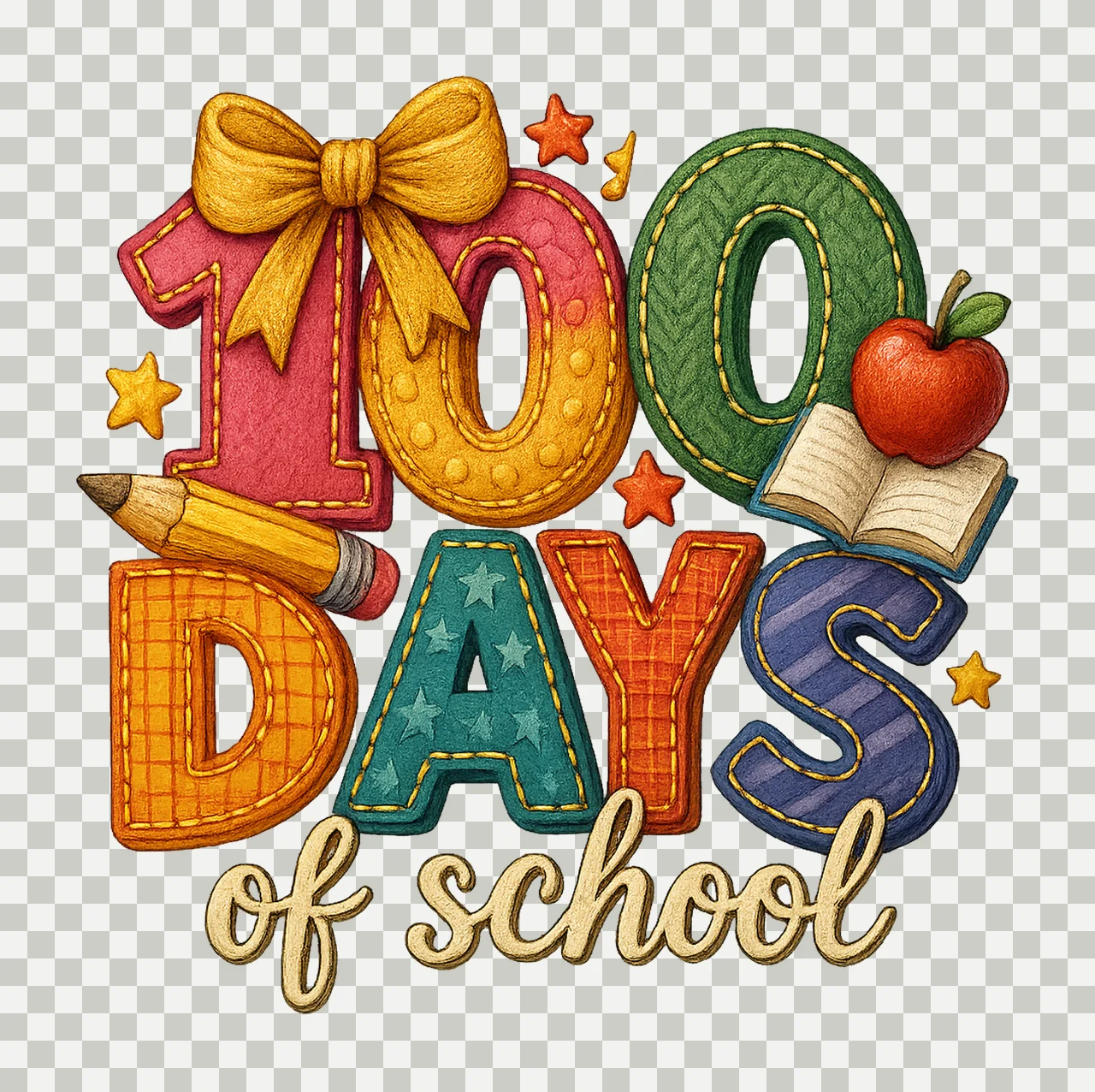 100 Days of School Brushstroke Teacher Quotes Design School transparency and detail preview thumbnail