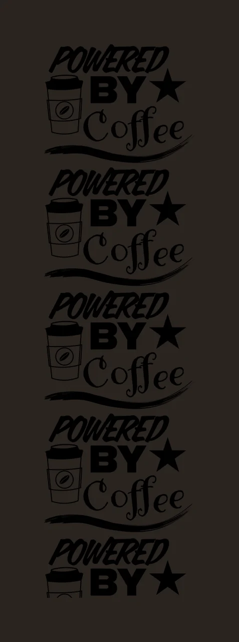 Powered By Coffee Cup Stack Pattern repeating star black white contrast preview thumbnail