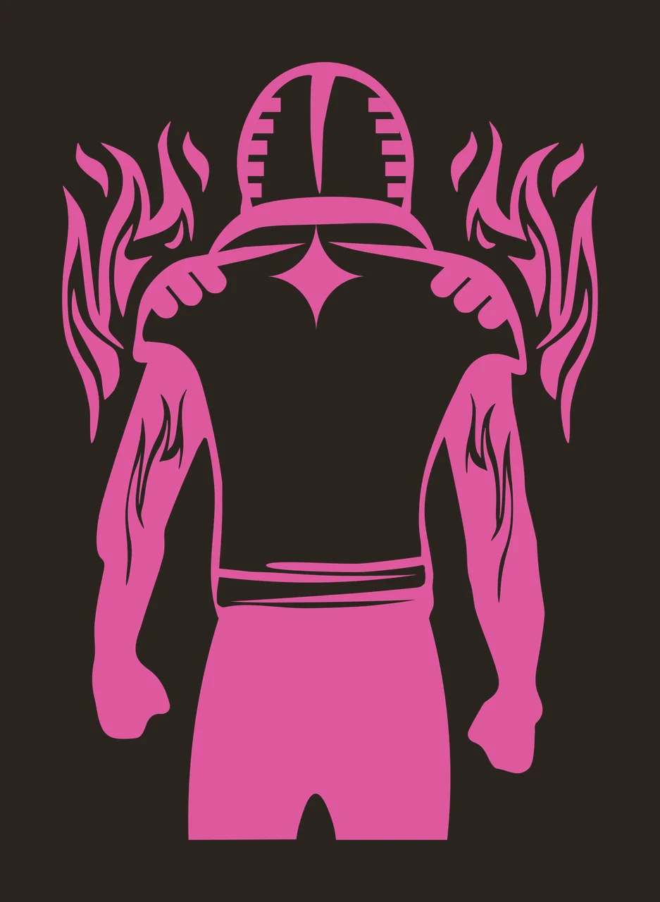 Football Player With Flame Accents standing flames helmet shoulder contrast preview thumbnail