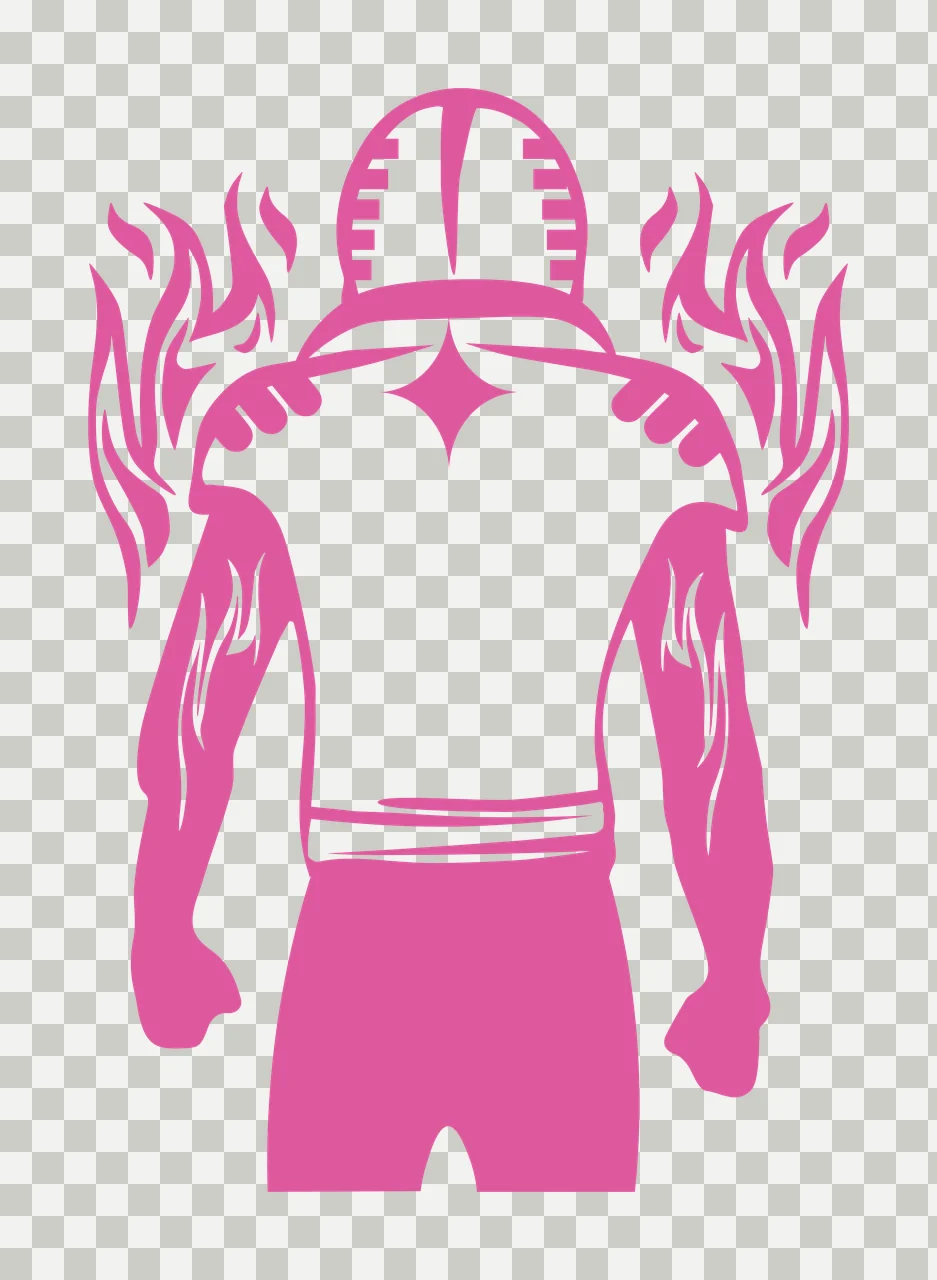 Football Player With Flame Accents standing flames helmet shoulder transparency and detail preview thumbnail