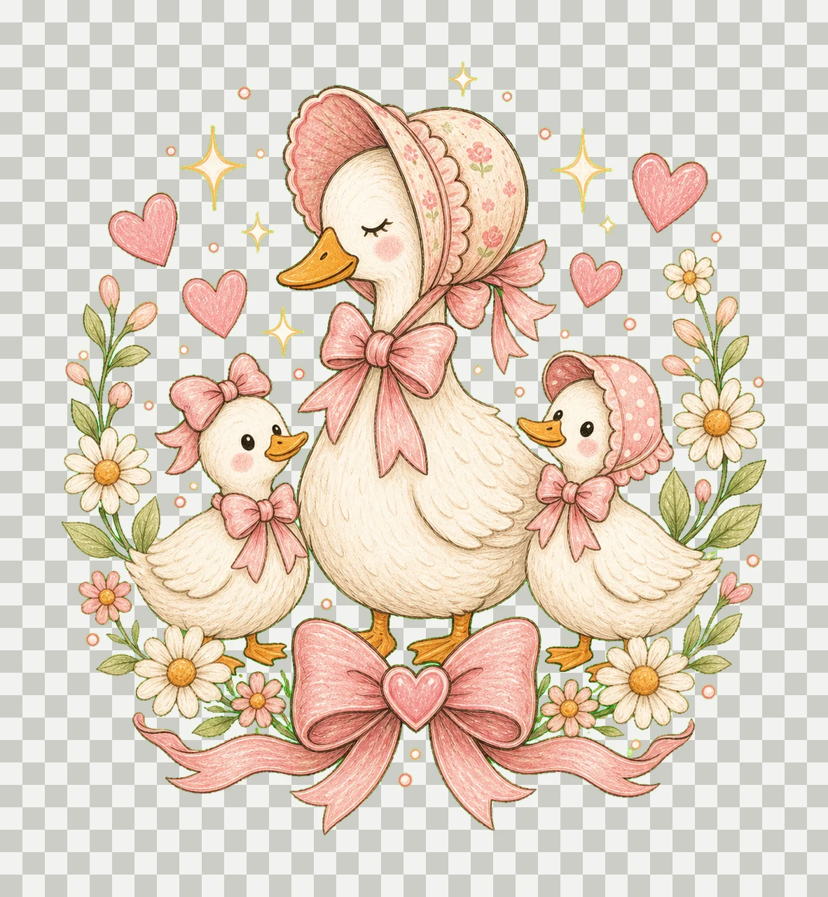 Vintage Mama Goose Preppy Mom Coquette Design Mama Goose transparency and detail preview thumbnail