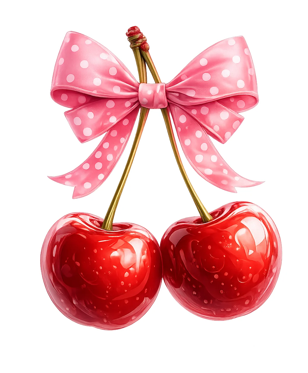Coquette cherries polka dot bow cherry bow Artwork trendy
