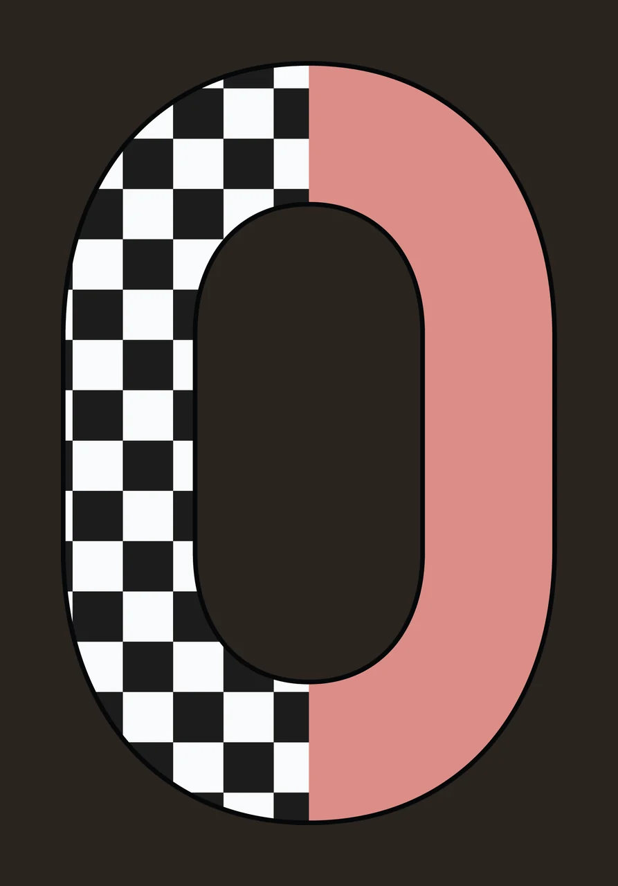 Can Glass Wrap O Letter Half Checkerboard contrast preview thumbnail