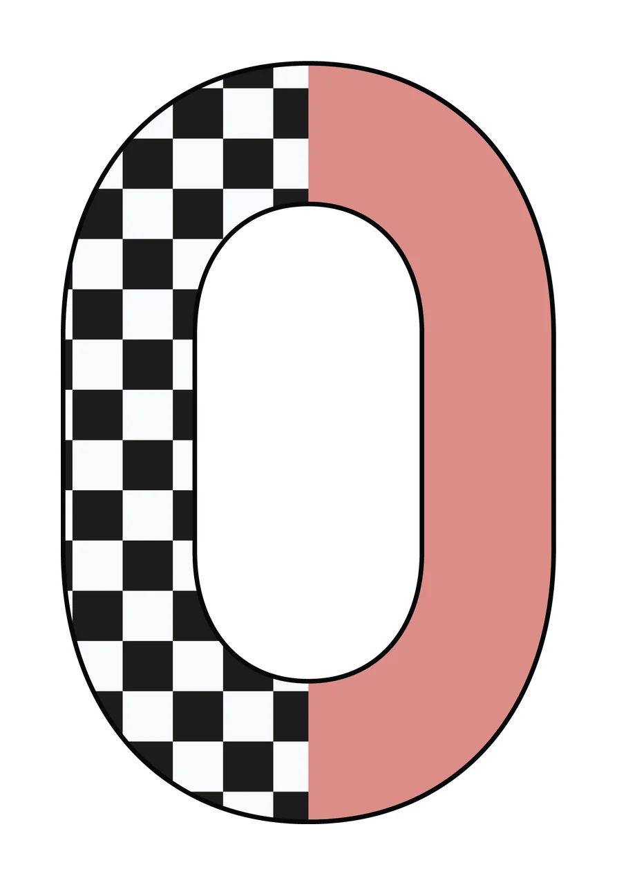 Can Glass Wrap O Letter Half Checkerboard
