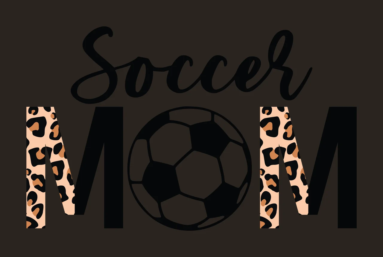 Soccer Mom Leopard Text Graphic With Print Pattern displaying contrast preview thumbnail