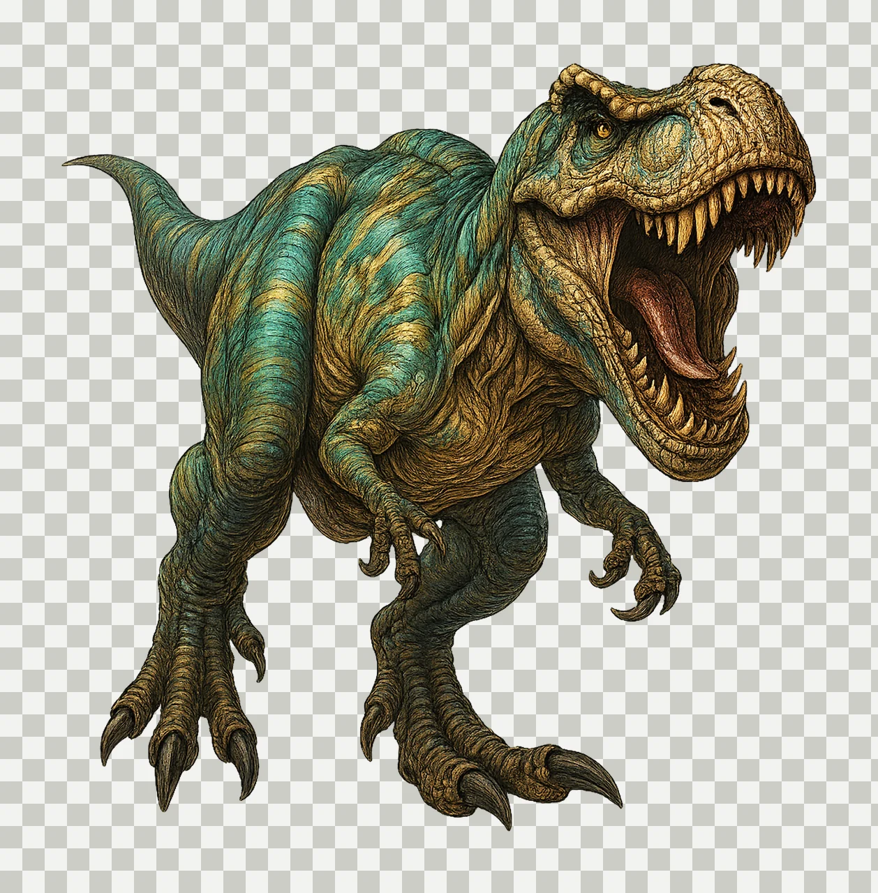 Rex Watercolor Artwork Dinosaur Art High Quality 300 DPI transparency and detail preview thumbnail