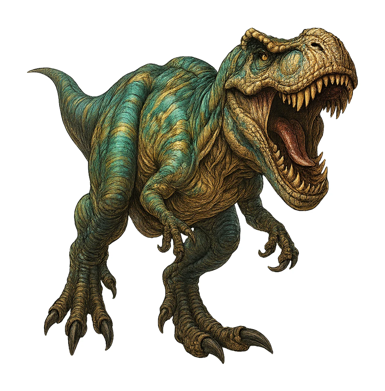 Rex Watercolor Artwork Dinosaur Art High Quality 300 DPI